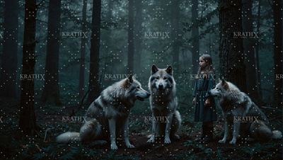 Little Girl With Dire Wolf 8 ancient animation anime artwork character design companion design digital art dire wolf fan art fantasy fantasy art friendship graphic design illustration loyalty nature wolf wolf pack
