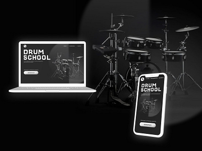 Homepage DRUM SCHOOL black concept design drum homepage mockup school ui ux webdesign