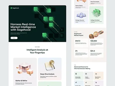 Sagehood.ai ai design dark mode design design for ai desktop illustration landing landing design landing page ui ui design uidesign web web design website website ui