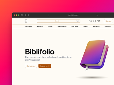 Biblifolio: Your one-stop Filipino shop for secondhand books books figma ui website