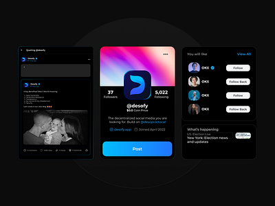 Dark Social Media Figma Components Web UI assets black components dark elements figma social media uiux welldux