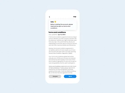 Terms and conditions screen design figma product design ui uiux ux
