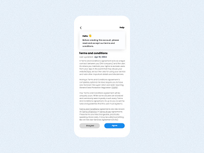 Terms and conditions screen design figma product design ui uiux ux