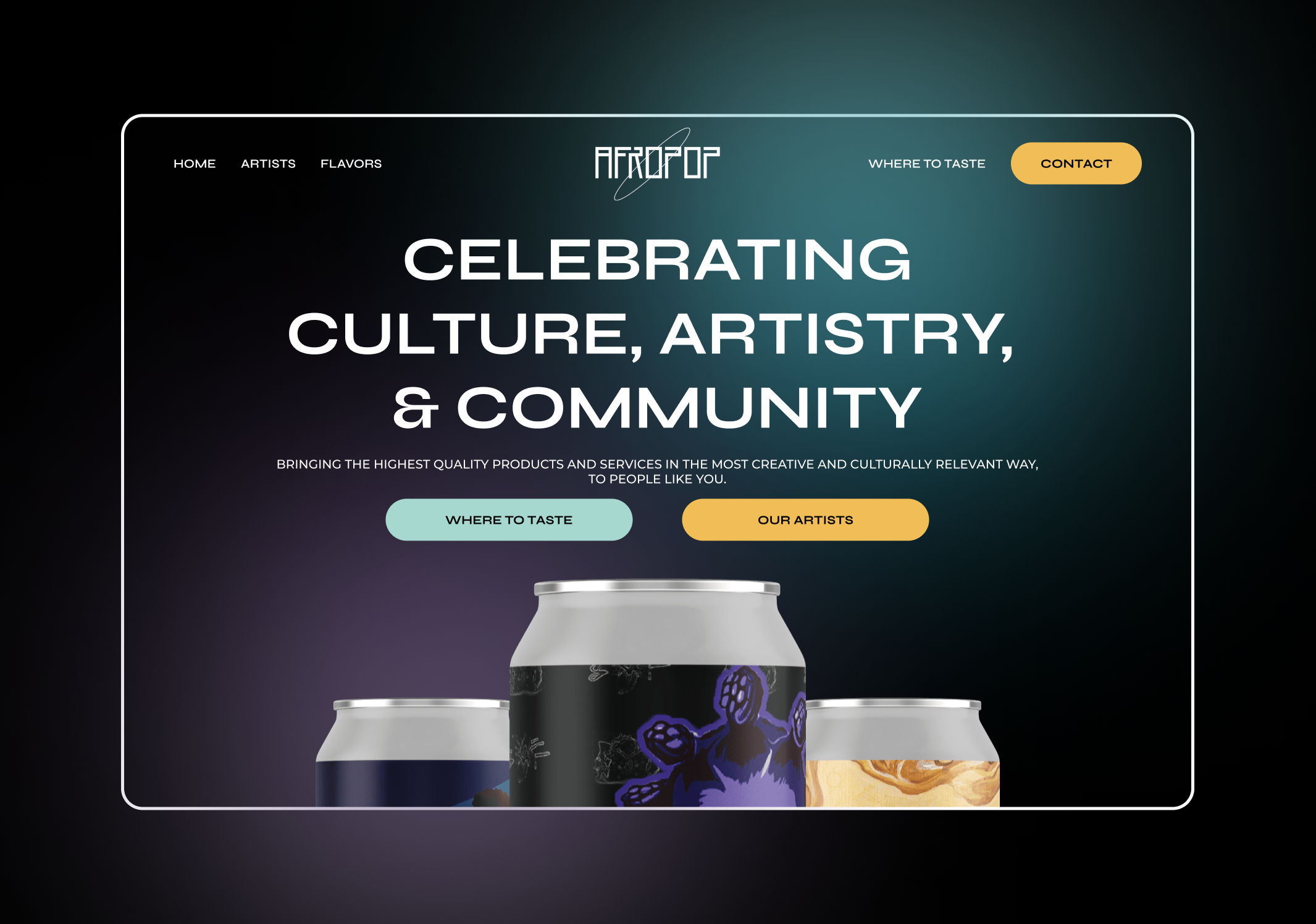 Cool gradient website design bottle cans cold drink design drinks drinks website energy drinks figma gradient hero hero page hero section landing page minimal modern new ui ui ui design website design