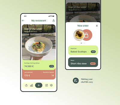 A chef’s kitchen online app branding food mobile ui ui