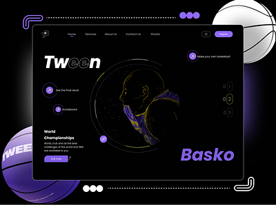 Tween-Basko ° Basketball Landing Page design landing page product design ui ux