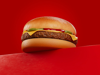 3D / CGI Cheeseburger 3d 3d food bread burger cgi food cheeseburger food illustration illustration realistic food
