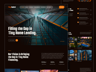 Tiny Capital - Landing page Design clean creative design designinspiration dribbble figma graphic design innovative landing page midjourney modern mordern design navigation photoshop professional realestate uiux visualdesign webdesign website