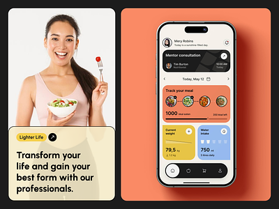 Lighter Life App app diet app digital healthy app ui ux web design