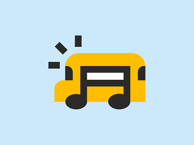 Music Bus bus go logo music note yellow