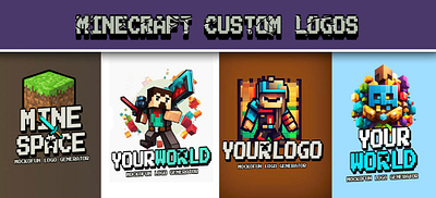 Custom Minecraft Logos ai design game logo logo design minecraft minecraft logos mockofun
