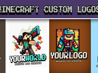 Custom Minecraft Logos ai design game logo logo design minecraft minecraft logos mockofun