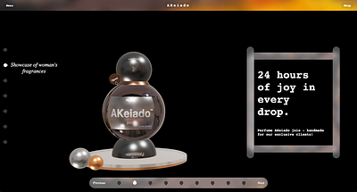 Interactive website - AKeiado 3d animation graphic design interactive lighting modeling perfume ui website