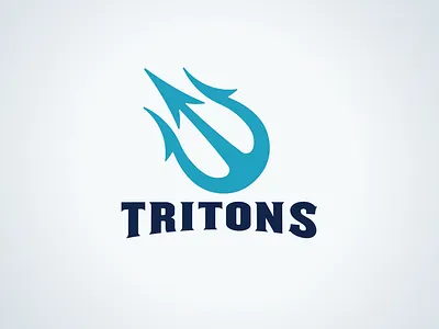 Tritons Dodgeball Team art direction blue bold branding design dodgeball flat fork graphic identity logo minimal spear teal triton