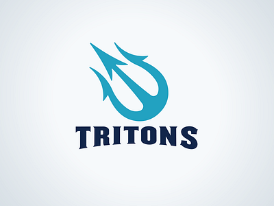 Tritons Dodgeball Team art direction blue bold branding design dodgeball flat fork graphic identity logo minimal spear teal triton