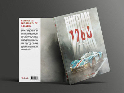 Ruffian 40 Bookcover 1966 66 art book bookcover car design ford graphic design gt gt40 le mans poster redesign ruffian