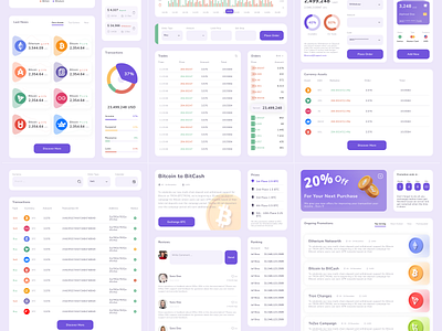 Financial Crypto Dashboard binance bitcoin crypto crypto currency dashboard design farsi finance financial financial dashboard graphic design kit persian project purple ui ui kit ux فارسی