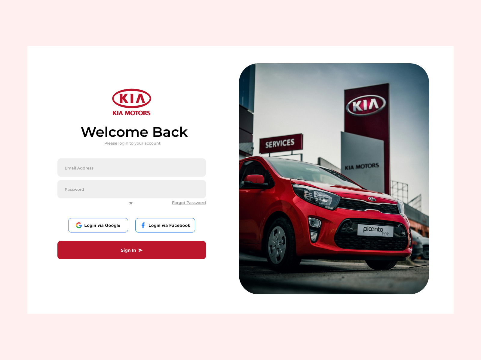 KIA Motors Customer Portal (Login) by Muhammad Usman ghani on Dribbble