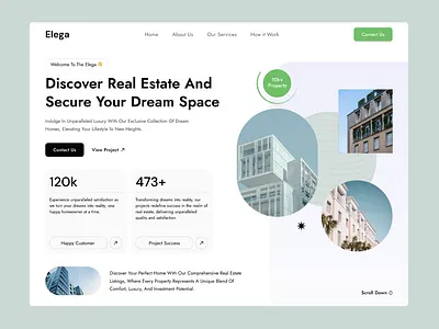 Elega - Real Estate Website Design elega inspiration real estate real estate web design real estate web landing page real state uidesign uidesigner uitrends uiux uxdesigner uxtrends web design website design website landing page webui
