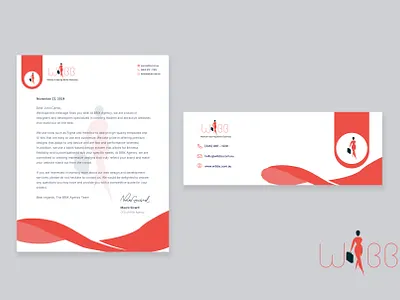 WIBB - Letter Head & Email Design branding company letterhead creative letterhead email template graphic design letterhead format letterhead template logo modern letterhead office letterhead official letterhead women empowerment