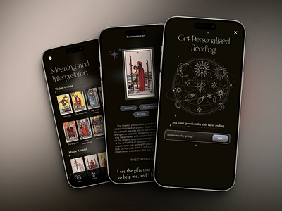 Tarot Mobile app - Unlock the Mysteries, Anywhere, Anytime app card design graphic design magic minimal mobile mystic soulswipe tarot ui uiux ux