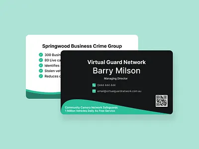 Virtual Guard Network-Double-sided Business Card branding business card business card design template business stationary corporate business card graphic design logo luxury card design minimal professional visiting card design