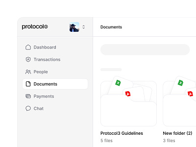 🐟 protocol3 / {nav exploration} app application design desktop doc documents drive file files folders modern ui ui design ux web webapp