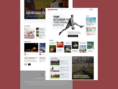 Sportsied - Redesigned Website athlete football gaming website graphic design landing page minimal running sports website ui ux web design website