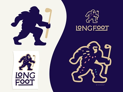 Golf Brand Study badge design bigfoot branding clothing emblem embroidery golf golf club golfer golfing gorilla identity illustration logo design patch design primate print sasquatch squatch yeti