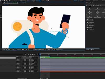 Character Rigging 2danimation after affects after effects animation aftereffects animation design illustration motion animation motiongraphics ui