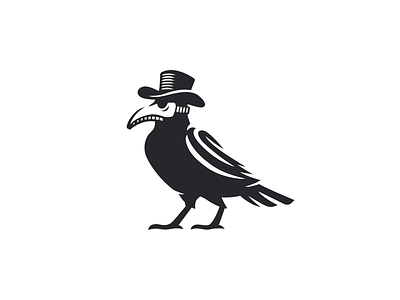 Raven Plague Doctor Logo animal bird brand branding crow doctor for sale logo mark nagual design plague raven