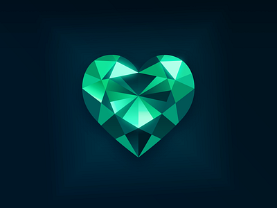 Emerald Heart - May Birthstone birthstone emerald gem gemstone gift graphic design green heart illustration jewelry may vector