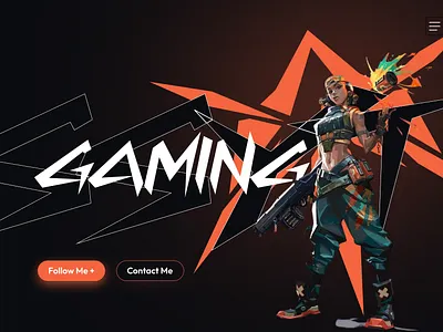 Gamer's Portfolio Landing Page game gaming page gamingpage hero landing page portfolio responsive responsive website ui uiux webpage design website youtuber