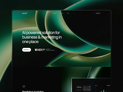 Sparkle AI website template 3d render ai dark gradient landing page template