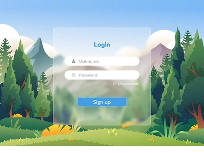 Login Page Design branding colors contact us design facebook gredients home image login nature password signup sky social media tree ui username ux vector work