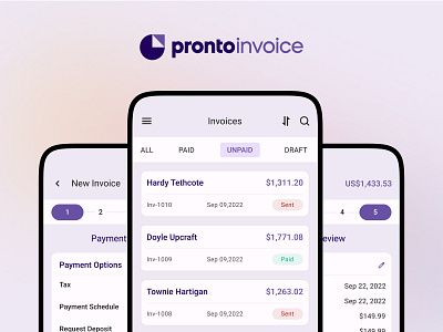 Pronto Invoice branding design illustration logo ui ux web web design webdesign website