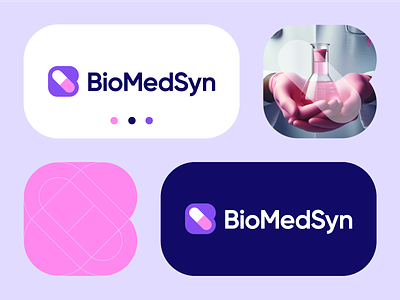 Bio Med Syn b b logo bio biomedical biomedical logo branding capsule capsule logo drugs geometric logo logo designer med medicine logo modern precision medicine