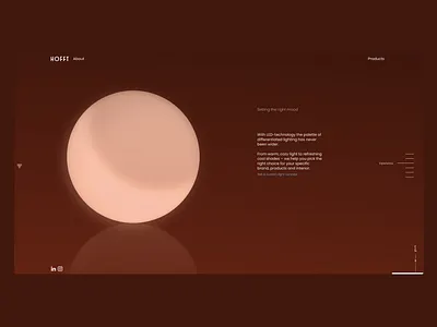 In the heart of shadows, light finds its stage >> landing page light light sphere lighting design reflections scroll based interactions web design webflow