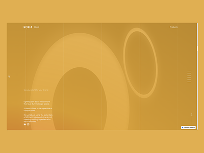Landing page for a beacon in lighting design landing page light light change lighting scroll interactions webflow yellow