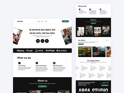 Arsa Studio - Landing Page branding clean company profile design landing page minimalist software house ui website