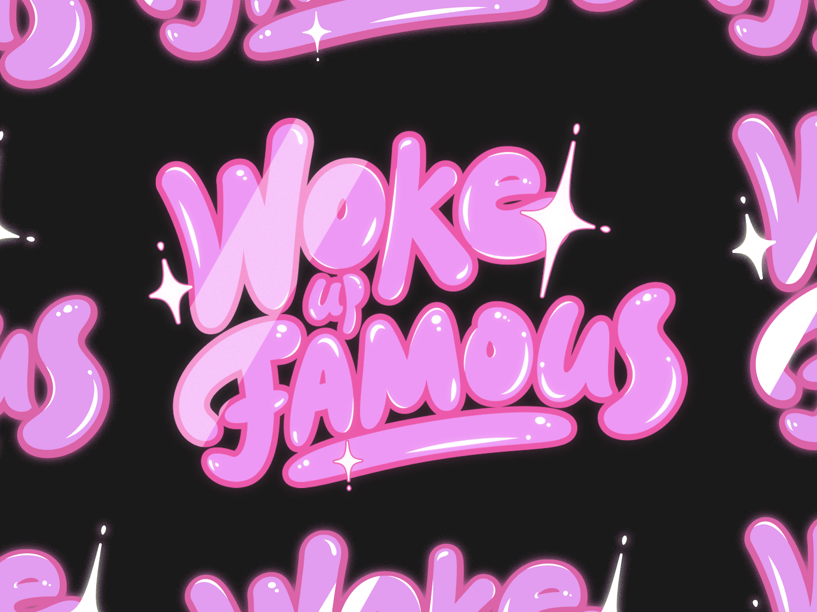 Woke up famous – clothing print animation clothing print design lettering process sketch typography