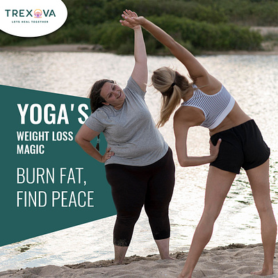 Yoga's Weight Loss Magic: Burn Fat, Find Peace graphic design