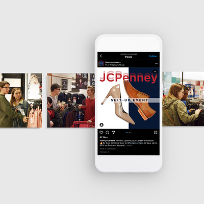 JC Penney Suit-Up Event branding layout and composition social media design