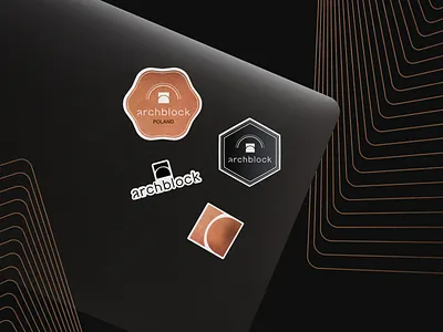 Archblock Company Stickers Design archblock blockchain branding btc company logo cryptocurrency eth illustration logo macbook mockup mockup stickers ui ux