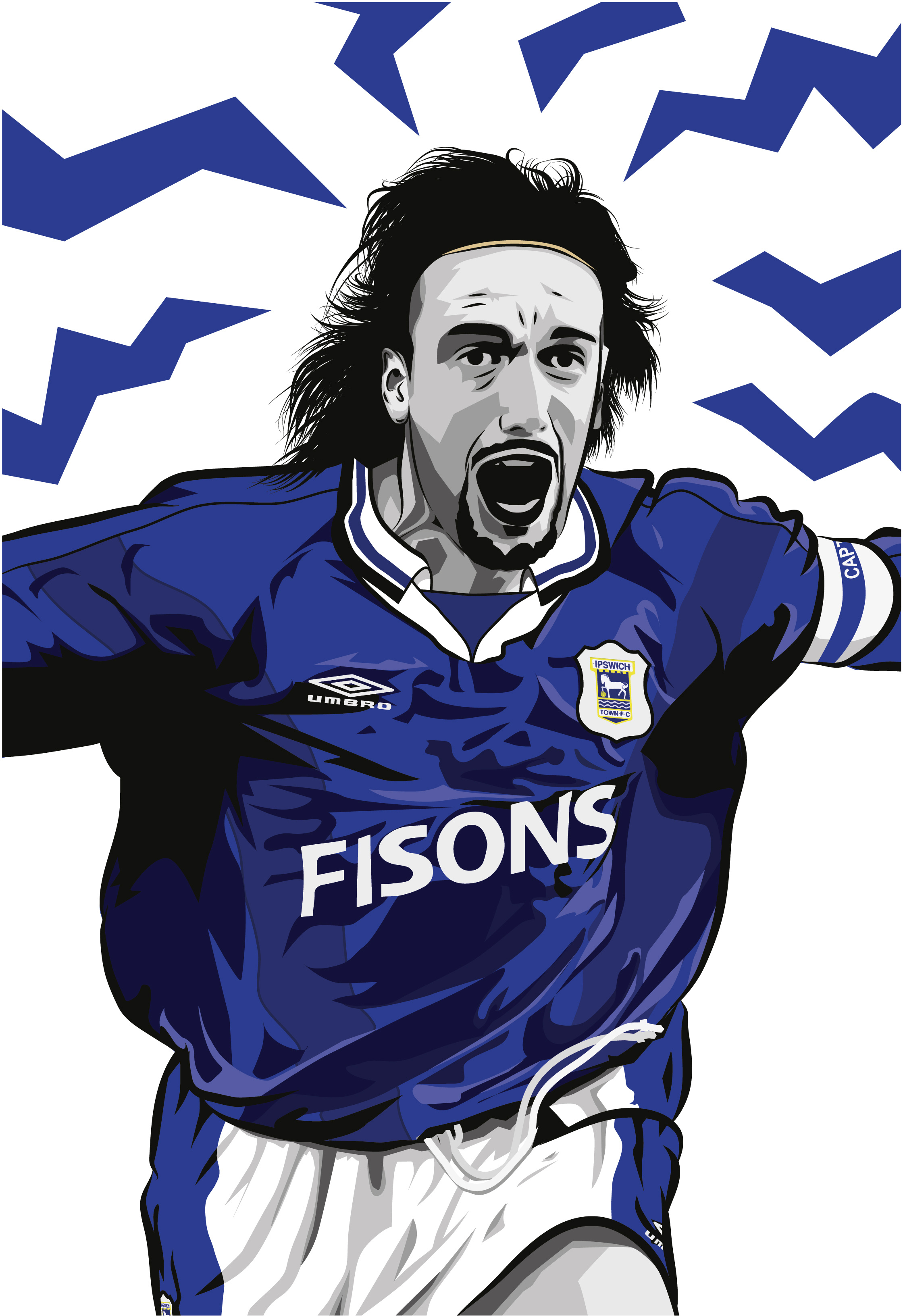 Gabriel Batistuta, Ipswich art design fiorentina football football player gabriel batistuta illustration ipswich premier league serie a soccer vector