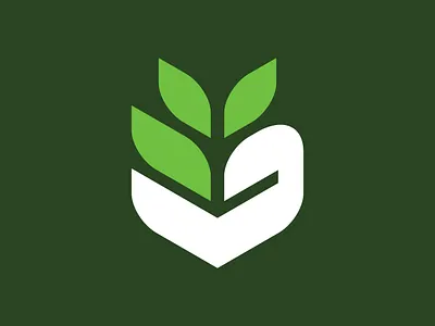 Garden Logo, Hand + Plant design environtment g garden logo hand leaf leaves letter logo logo design logomark mark monogram nature nature logo organic plant replanting tree