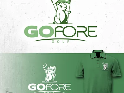 Logo concepts chipdavid dogwings drawing golf gopher logo vector