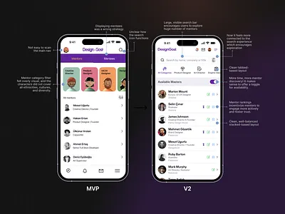 DesignGost – Search a Mentor app mentor mobile search ui ux