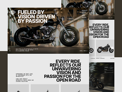 Harley Davidson - Simple Landing Page bike engine gear harley harley davidson interface landing page motorbike motorcycle road shop throttle ui ui design ux ux design web website