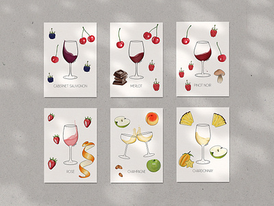 Wine Aromas art print artwork creative digital art drink food illustration stickers wine aromas